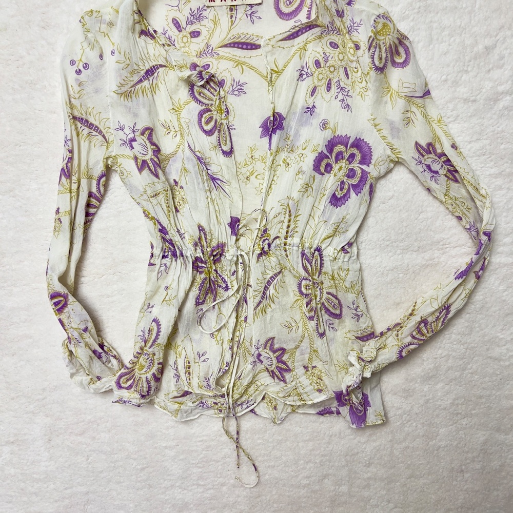marni vintage purple silk blouse